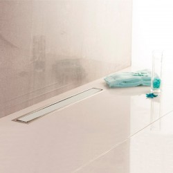 Canal de chão para duche italiana PREMIUM LINE em vidro branco 30cm - 1