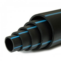 Tubo em polieileno PEHD com risca azul Ø 25 mm 16 kg/bars - C.100 m - 1