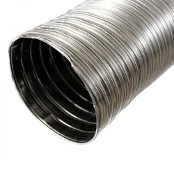 Tubo de inox flexível de parede dupla para chaminé Ø 200 - Rolo 20 metros - 1