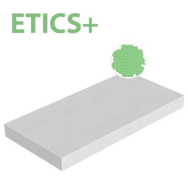 Placa de poliestireno expandido EPS ETICS+ 25kg/m3 1000x500x120 R 3,53 - 1