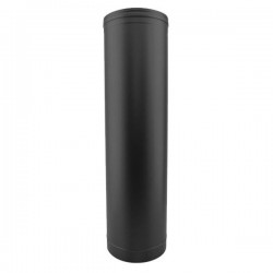 Tubo de chaminé em Inox simples 1m Preto / antracite - 1
