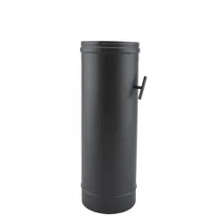Tubo de chaminé c/registo em Inox simples 50 cm Preto / antracite - 1