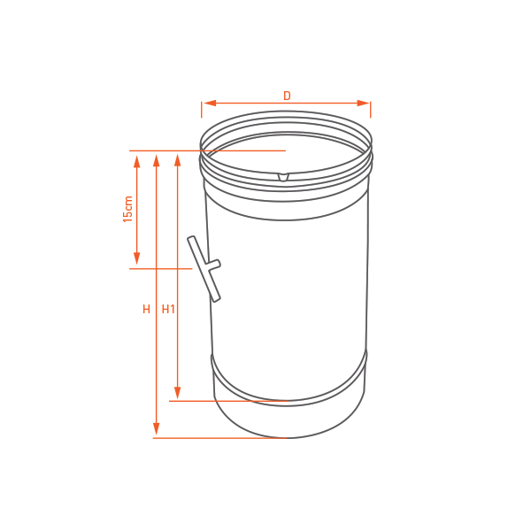 Tubo de chaminé c/registo em Inox simples 33 cm Preto / antracite - 2 Tubo de chaminé c/registo em Inox simples 33 cm Preto / antracite - 2