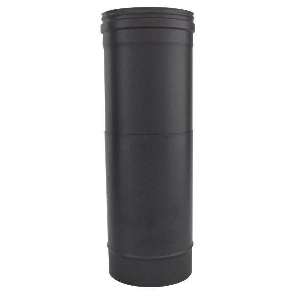 Tubo de chaminé extensível em Inox simples 15/25 cm Preto / antracite - 2 Tubo de chaminé extensível em Inox simples 15/25 cm Preto / antracite - 2