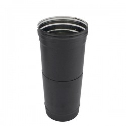 Tubo de chaminé extensível em Inox simples 15/25 cm Preto / antracite - 1