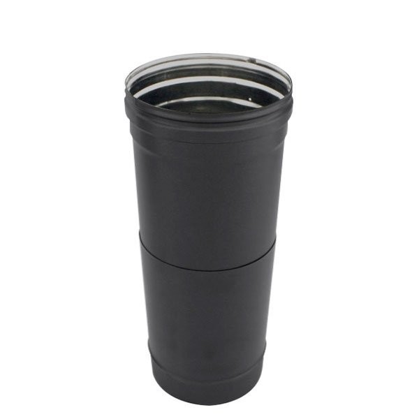 Tubo de chaminé extensível em Inox simples 15/25 cm Preto / antracite - 1 Tubo de chaminé extensível em Inox simples 15/25 cm Preto / antracite - 1