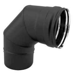 Curva 90º para chaminé em Inox simples Preto / antracite - 1