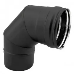 Curva 90º para chaminé em Inox simples Preto / antracite - 1
