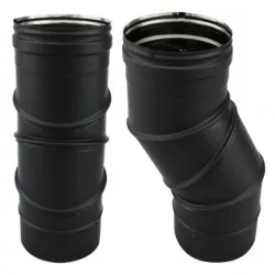 Curva regulável 0º à 90º para chaminé em Inox simples Preto / antracite - 1