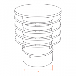 Chapéu Saturno para chaminé em Inox simples Preto / antracite - 3