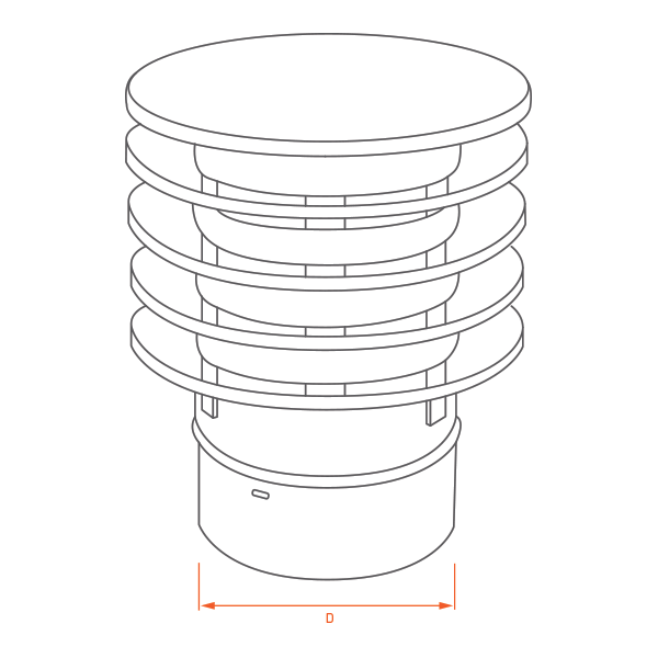 Chapéu Saturno para chaminé em Inox simples Preto / antracite - 3