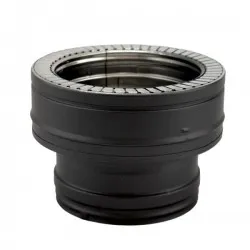Adaptador de chaminé simples para parede dupla em Inox Preto / antracite - 1