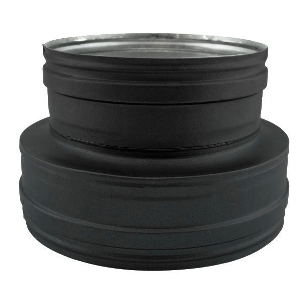 Adaptador de chaminé parede dupla para simples em aço Inox Preto / antracite - 1 Adaptador de chaminé parede dupla para simples em aço Inox Preto / antracite - 1