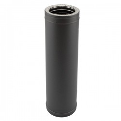 Tubo rígido Inox parede dupla isolado 1m Preto / antracite - 1