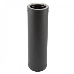 Tubo rígido Inox parede dupla isolado 1m Preto / antracite - 1