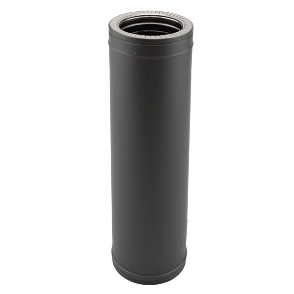 Tubo rígido Inox parede dupla isolado 1m Preto / antracite - 1 Tubo rígido Inox parede dupla isolado 1m Preto / antracite - 1