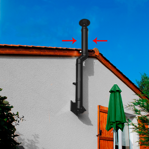 Tubo rígido Inox parede dupla isolado 1m Preto / antracite - 4 Tubo rígido Inox parede dupla isolado 1m Preto / antracite - 4