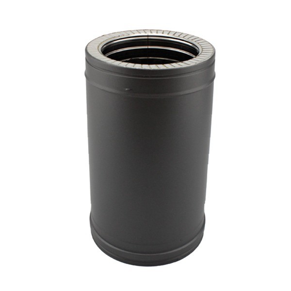 Tubo rígido Inox parede dupla isolado 33cm Preto / antracite - 1 Tubo rígido Inox parede dupla isolado 33cm Preto / antracite - 1