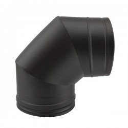 Curva 90º para chaminé em Inox parede dupla Preto / antracite - 1
