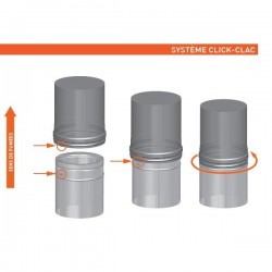 Curva 90º para chaminé em Inox parede dupla Preto / antracite - 4
