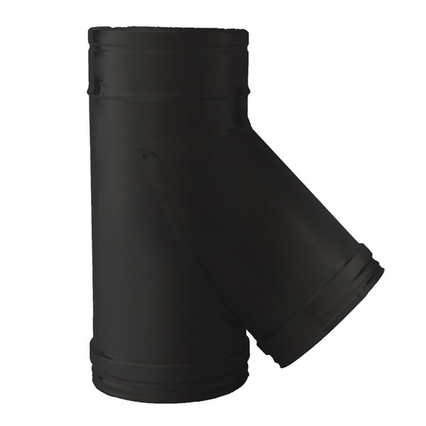 Tê 45º para chaminé em Inox parede dupla Preto / antracite - 1 Tê 45º para chaminé em Inox parede dupla Preto / antracite - 1