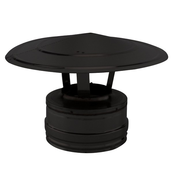 Chapéu Chinês de chaminé em Inox parede dupla Preto / antracite - 1 Chapéu Chinês de chaminé em Inox parede dupla Preto / antracite - 1