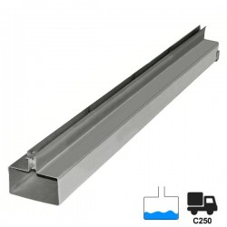 Canal oculto de drenagem central em Inox C250 100 x 10 cm - 1