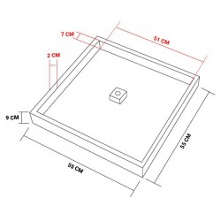Tampa oculta rebaixada em aço galvanizado C250 55x55 cm - 2