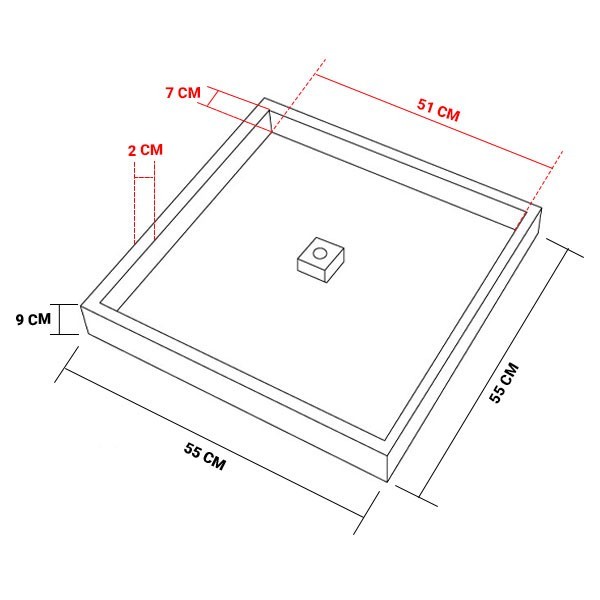 Tampa oculta rebaixada em aço galvanizado C250 55x55 cm - 2 Tampa oculta rebaixada em aço galvanizado C250 55x55 cm - 2