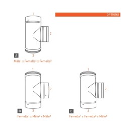 Té 90º para chaminé em Inox simples Preto / antracite - 4