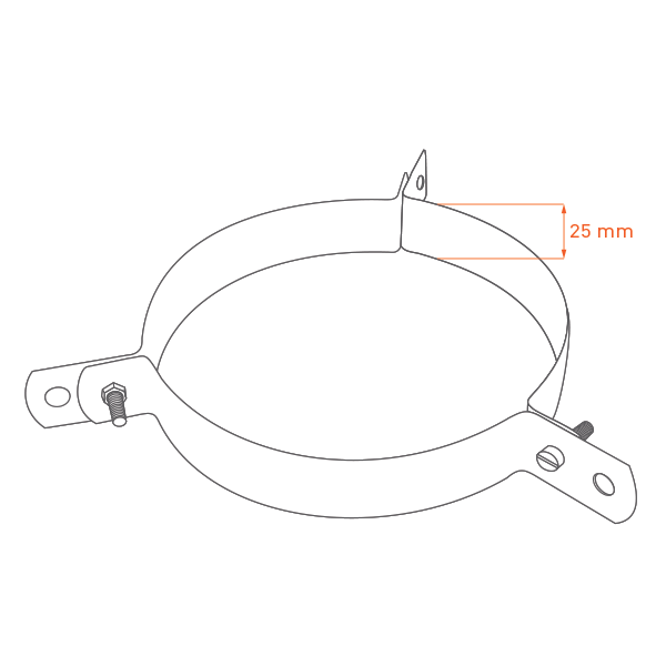 Abraçadeira segurança de telhado em Inox - 3 Abraçadeira segurança de telhado em Inox - 3