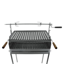 Barbecue a carvão com espeto e pés em Inox 50x40 - 1