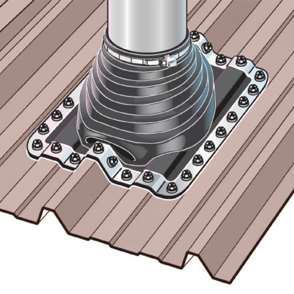 Membrana impermeável em EPDM para telhado Pipeco Nº 7 Ø140 ao Ø292 mm - 4 Membrana impermeável em EPDM para telhado Pipeco Nº 7 Ø140 ao Ø292 mm - 4