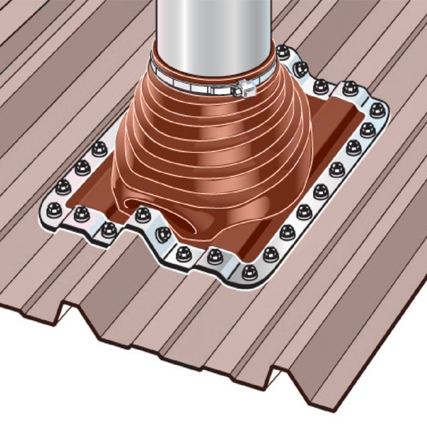Membrana impermeável em Silicone para chaminé Pipeco Nº 3 Ø6 ao Ø146 mm - 4 Membrana impermeável em Silicone para chaminé Pipeco Nº 3 Ø6 ao Ø146 mm - 4