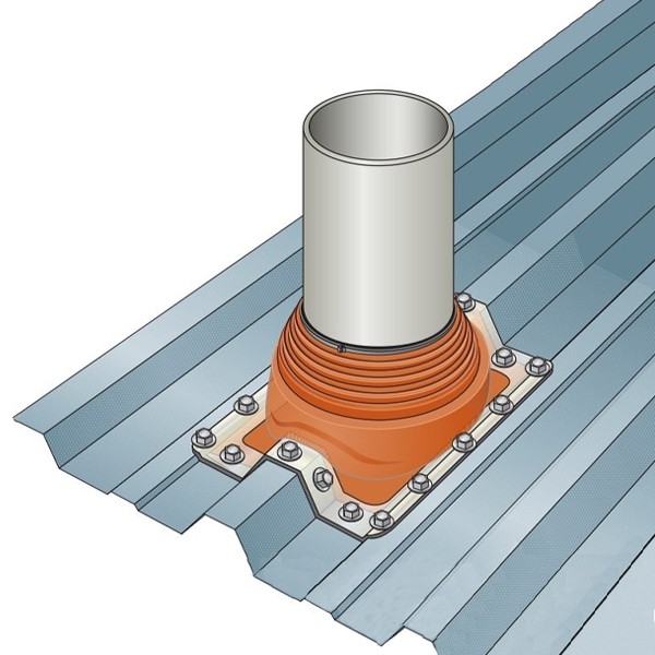 Membrana impermeável em Silicone para chaminé Pipeco Nº 3 Ø6 ao Ø146 mm - 5 Membrana impermeável em Silicone para chaminé Pipeco Nº 3 Ø6 ao Ø146 mm - 5