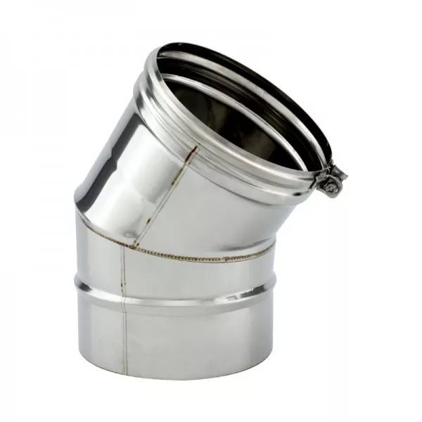 Curva 30º para chaminé em Inox simples - 1 Curva 30º para chaminé em Inox simples - 1