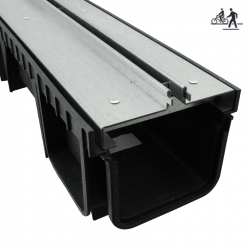 Canal drenagem oculta central Aço e PVC 100 x 12,3 x 1,5 cm - 1