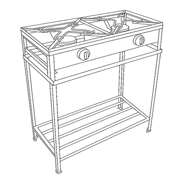 Bancada para Trempe / Fogão 120x40 H62 - 3 Bancada para Trempe / Fogão 120x40 H62 - 3