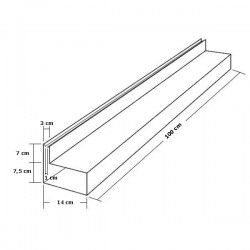 Canal oculto de drenagem lateral em aço galvanizado C250 100 x 14 cm - 2