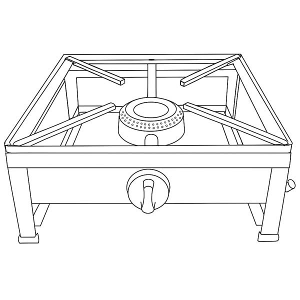 Trempe / Fogão portátil MAXI de 1 boca a gás 30x30 - 4 Trempe / Fogão portátil MAXI de 1 boca a gás 30x30 - 4