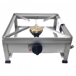 Trempe / Fogão em inox portátil de 1 boca a gás 40x40 - 1
