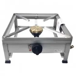 Trempe / Fogão em inox portátil de 1 boca a gás 40x40 - 1