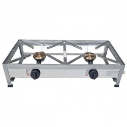 Trempe / Fogão em inox portátil de 2 boca a gás 70x35 - 1
