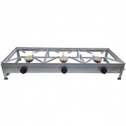 Trempe / Fogão em inox portátil de 3 boca a gás 90x30 - 1