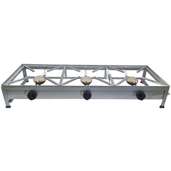 Trempe / Fogão em inox portátil de 3 boca a gás 120x40 - 1 Trempe / Fogão em inox portátil de 3 boca a gás 120x40 - 1