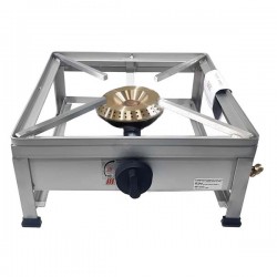 Trempe / Fogão em inox portátil MAXI de 1 boca a gás 30x30 - 1