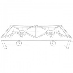 Trempe / Fogão em inox portátil MAXI de 2 bocas a gás 60x30 - 3