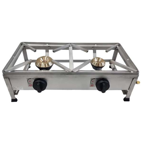 Trempe / Fogão em inox portátil MAXI de 2 bocas a gás 60x30 - 1 Trempe / Fogão em inox portátil MAXI de 2 bocas a gás 60x30 - 1