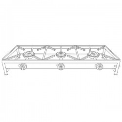 Trempe / Fogão em inox portátil MAXI de 3 bocas a gás 120x40 - 3