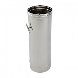 Tubo de chaminé c/registo em Inox simples 1m - 1